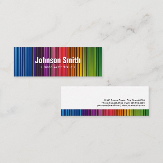 Schöne Regenbogenfarben - zeitgenössische Farben Mini Visitenkarte (Vorne/Hinten)
