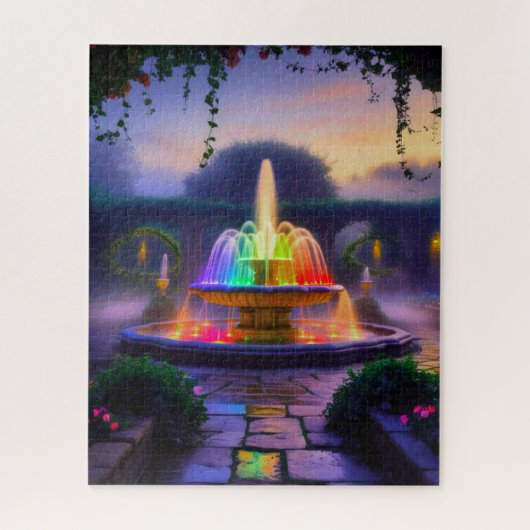 Schöne Regenbogenfontäne  Puzzle (Vertikal)