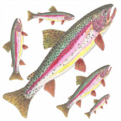 Schöne Regenbogenforelle = 5 Bilder auf dem gleich Aufkleber (Vorderseite)