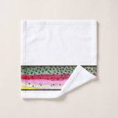 Schöne Regenbogenforelle Fliegenfischer Angelangle Badhandtuch Set (Waschlappen)