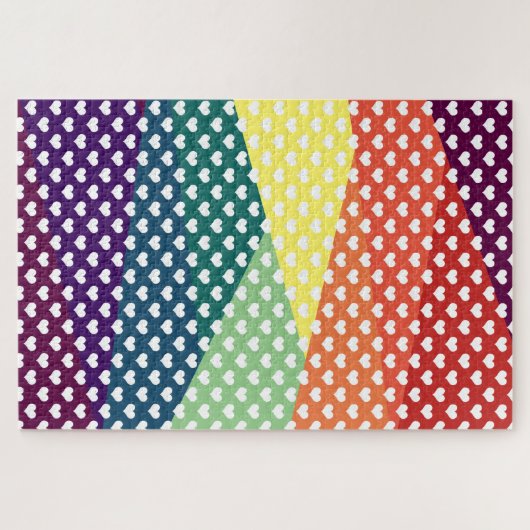 schöne Regenbogenherzen Puzzle (Horizontal)