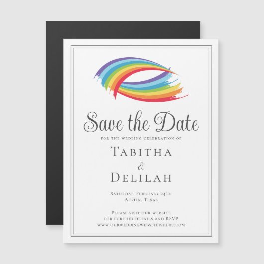 Schöne Regenbogenwaden speichern die Date Magnet C (Vorne/Hinten)