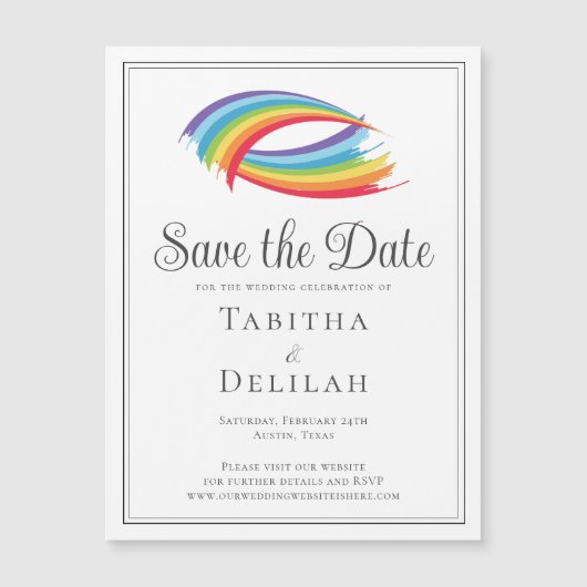 Schöne Regenbogenwaden speichern die Date Magnet C (Vorderseite)