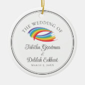 Schöne Regenbogenwellen Hochzeit Weihnachten Keepa Keramik Ornament (Vorne)