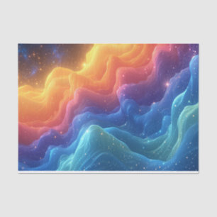 Schöne Regenbogenwellen von Farbe und Licht Seidenpapier