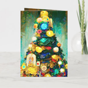 Schöne, reich aussehende Weihnachtskarte im Klimt- Karte