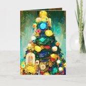 Schöne, reich aussehende Weihnachtskarte Klimt Sti Karte (Vorderseite)