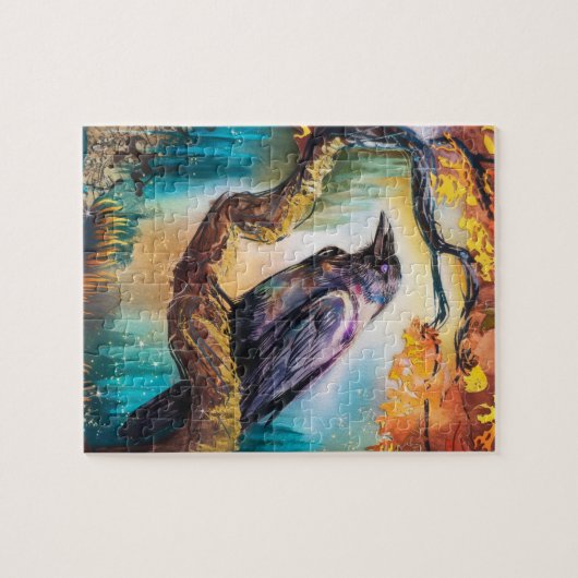 Schöne Reihe auf einem Baumzweig Puzzle (Horizontal)