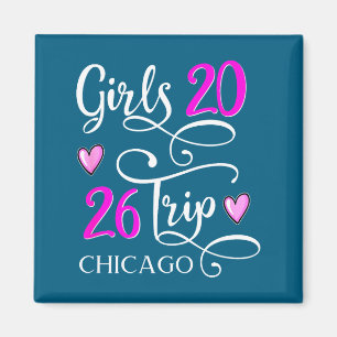 Schöne Reise Chicago Urlaub Gruppen-Matching Magnet