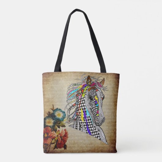 Schöne Reitpferde Tasche (Rückseite)