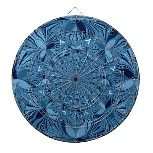 Schöne, reizende Iridescent Blue Kaleidoskop Art Dartscheibe (vorne)