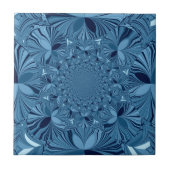 Schöne, reizende Iridescent Blue Kaleidoskop Art Fliese (Vorderseite)
