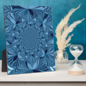 Schöne, reizende Iridescent Blue Kaleidoskop Art Fotoplatte (Seite)