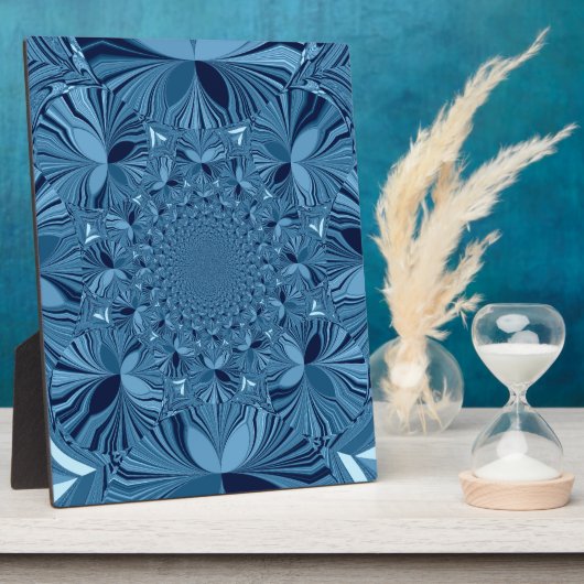 Schöne, reizende Iridescent Blue Kaleidoskop Art Fotoplatte (Seite)