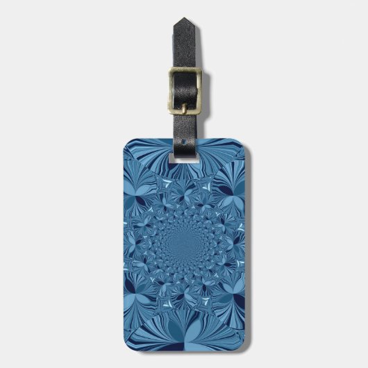 Schöne, reizende Iridescent Blue Kaleidoskop Art Gepäckanhänger (Vorderseite vertikal)