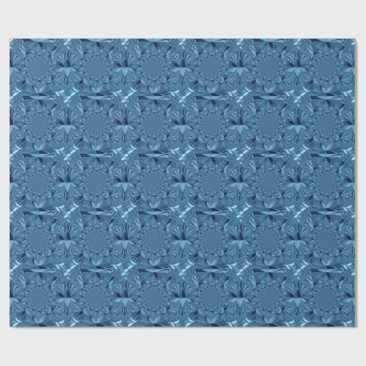 Schöne, reizende Iridescent Blue Kaleidoskop Art Geschenkpapier (Flach)