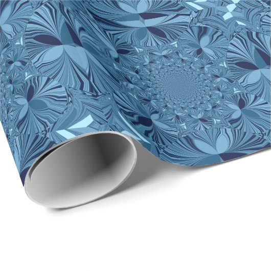 Schöne, reizende Iridescent Blue Kaleidoskop Art Geschenkpapier (Rolleneckpunkt)