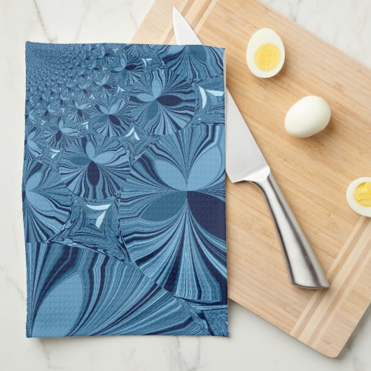 Schöne, reizende Iridescent Blue Kaleidoskop Art Küchentuch (Viertel Falte)