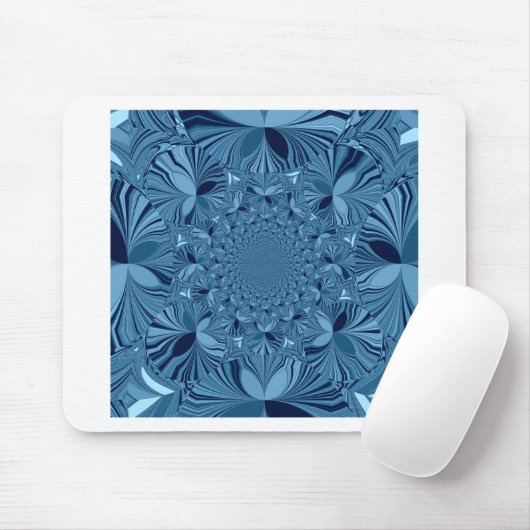 Schöne, reizende Iridescent Blue Kaleidoskop Art Mousepad (Mit Mouse)