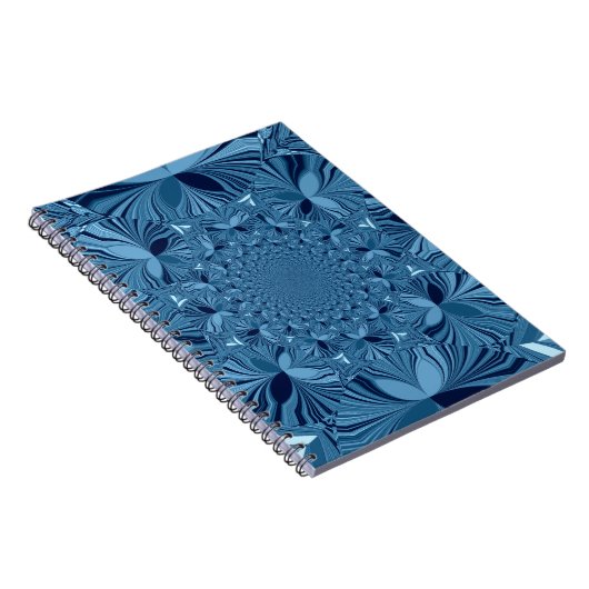Schöne, reizende Iridescent Blue Kaleidoskop Art Notizblock (Rechte Seite)