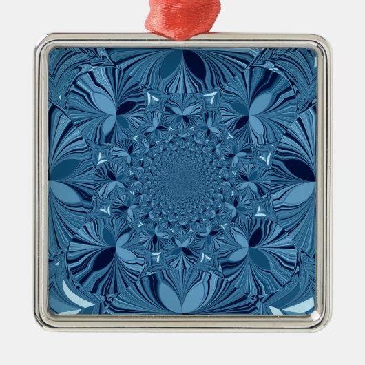 Schöne, reizende Iridescent Blue Kaleidoskop Art Ornament Aus Metall (Vorne)