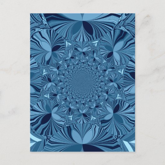 Schöne, reizende Iridescent Blue Kaleidoskop Art Postkarte (Vorderseite)