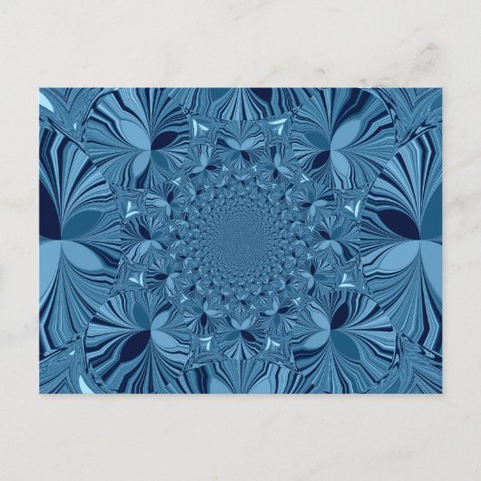 Schöne, reizende Iridescent Blue Kaleidoskop Art Postkarte (Vorderseite)