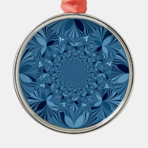 Schöne, reizende Iridescent Blue Kaleidoskop Art Silbernes Ornament