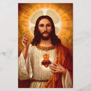 Schöne religiöse Heilige Herz Jesu Bild Briefpapier