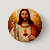 Schöne religiöse Heilige Herz Jesu Bild Button (Vorderseite)
