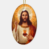 Schöne religiöse Heilige Herz Jesu Bild Keramikornament (Links)