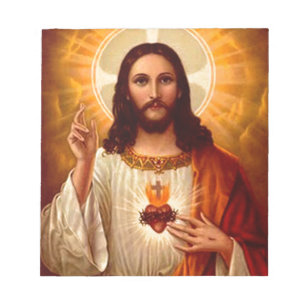 Schöne religiöse Heilige Herz Jesu Bild Notizblock