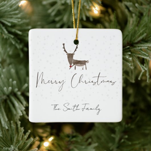 Schöne Rentierzauber der Ferien Keramik Keramikornament (Baum)