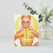Schöne Retro Blond Frau Zwei Sonnenbrille 0n Postkarte (Stehend Vorderseite)