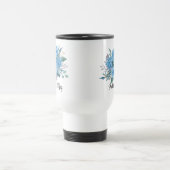 Schöne Retro Blue Floral Reisebecher (Mittel)