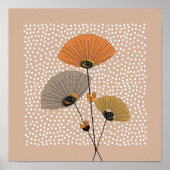 Schöne Retro-Blume Illustration Poster (Vorne)