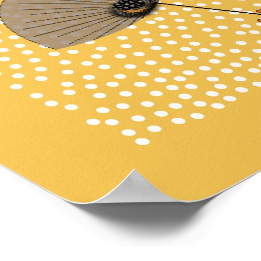 Schöne Retro-Blume Illustration Poster (Ecke)