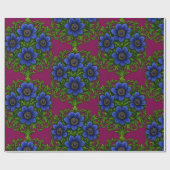 Schöne retro Blumen Geschenkpapier (Flach)