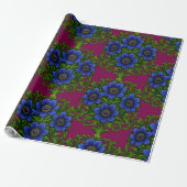 Schöne retro Blumen Geschenkpapier (Ungerollt)