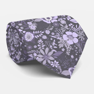 Schöne Retro-Blumenmuster in Blaupastell Krawatte