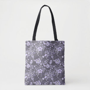 Schöne Retro-Blumenmuster in Blaupastell Tasche