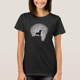Schöne Retro Dackel Hund Silhouette Liebe Dach T-Shirt