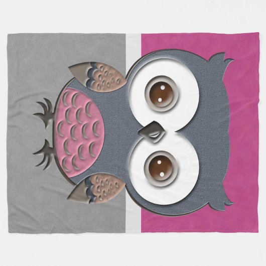 Schöne Retro Eule Fleecedecke (Vorderseite (Horizontal))