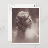 Schöne Retro-Frau mit blondem Haar Postkarte (Vorne/Hinten)