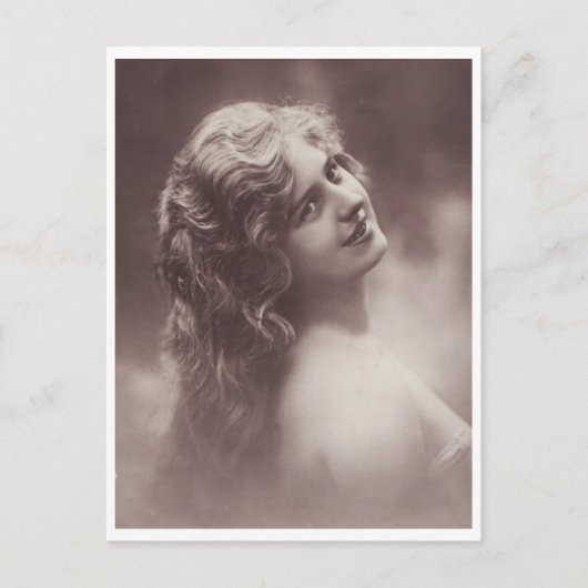 Schöne Retro-Frau mit blondem Haar Postkarte (Vorderseite)