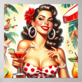 Schöne Retro-Illustration Poster (Vorne)