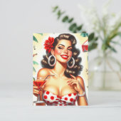 Schöne Retro-Illustration Postkarte (Stehend Vorderseite)