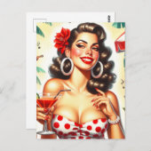 Schöne Retro-Illustration Postkarte (Vorne/Hinten)