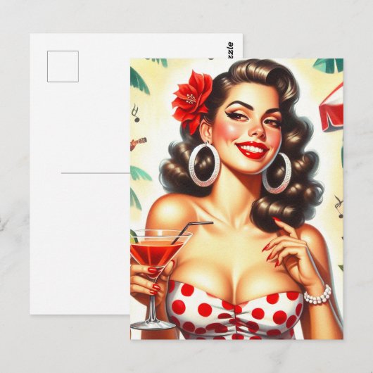 Schöne Retro-Illustration Postkarte (Vorne/Hinten)