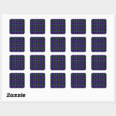 Schöne Retro Pattern Square Sticker (Blatt)